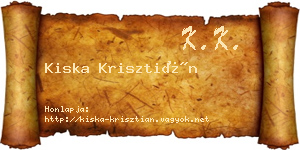 Kiska Krisztián névjegykártya